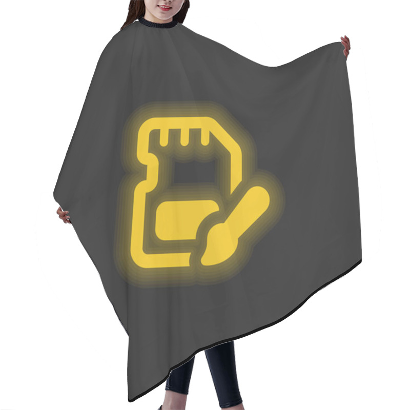 Personality  Art Yellow Glowing Neon Icon Hair Cutting Cape