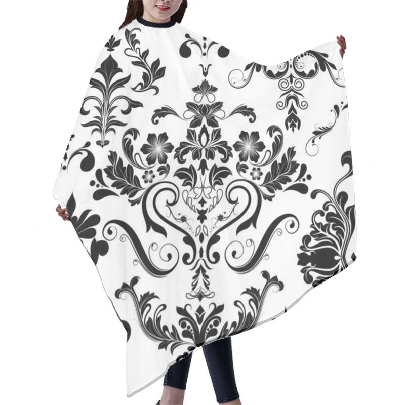 Personality  Collection Of Fantasy Ornamental Calligraphic Elements Hair Cutting Cape