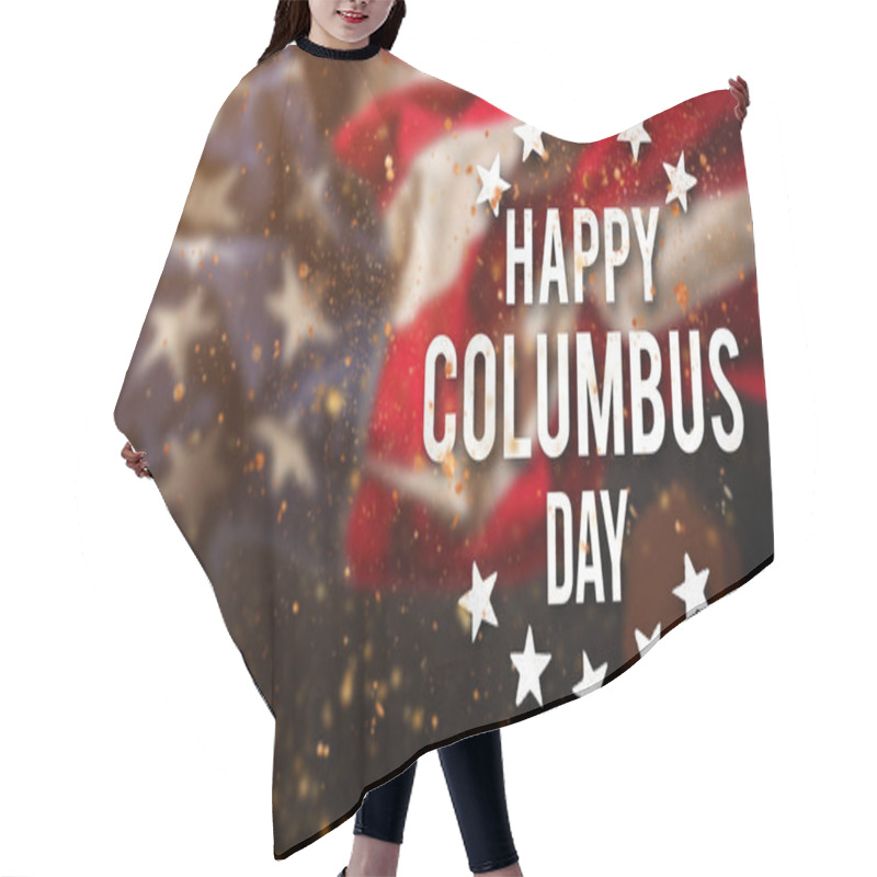 Personality  Happy Columbus Day Banner, Patriotic Background Hair Cutting Cape