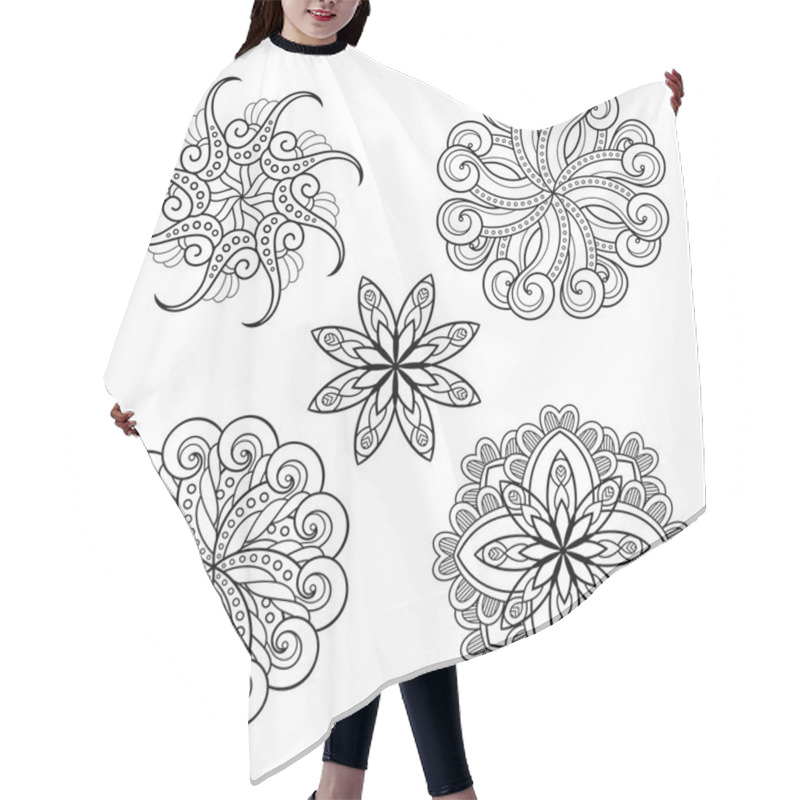 Personality  Vector Set Of Deco Small Snowflakes Hair Cutting Cape