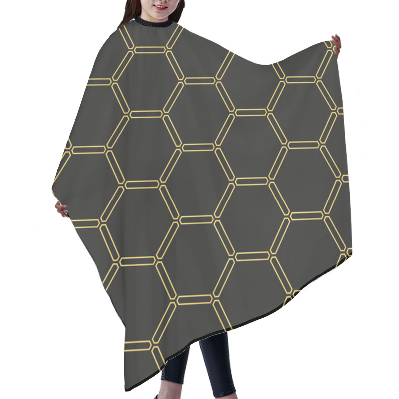 Personality  Abstract Geometric Background. Hexagonal Mesh With Embedded Cell Hair Cutting Cape