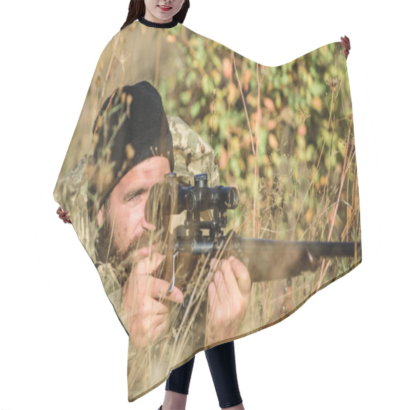 Personality  Man Hunter With Rifle Gun. Boot Camp. Bearded Man Hunter. Army Forces. Camouflage. Military Uniform Fashion. Hunting Skills And Weapon Equipment. How Turn Hunting Into Hobby. Hiding Hair Cutting Cape