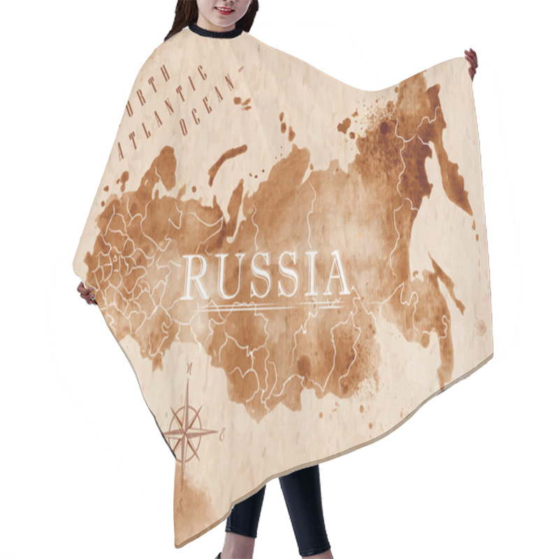 Personality  Map Russia Retro Hair Cutting Cape