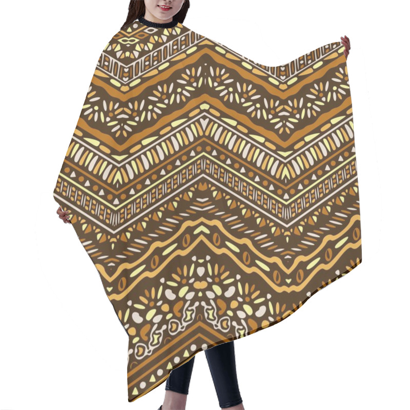 Personality  Vector African Style Pattern With Tribal Motifs. Hair Cutting Cape