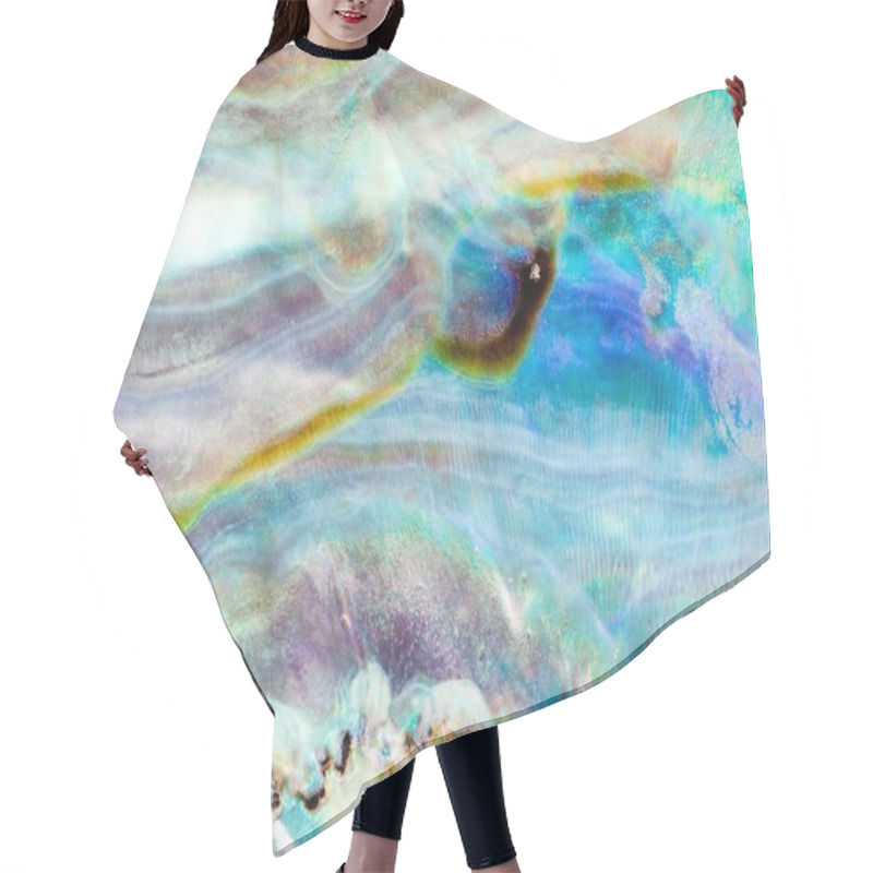 Personality  Shiny Nacre Of Paua Or Abalone Shell Background Hair Cutting Cape