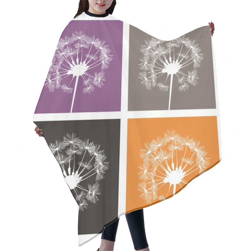 Personality  Dandelion Silhouette Vector Icon, Logo Or Button - Symbol Of Autumn Hair Cutting Cape