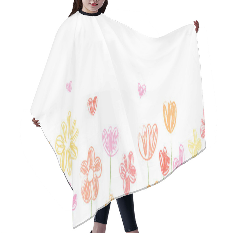 Personality  Banner With Flowers For Spring Season Isolated On White Background Hair Cutting Cape