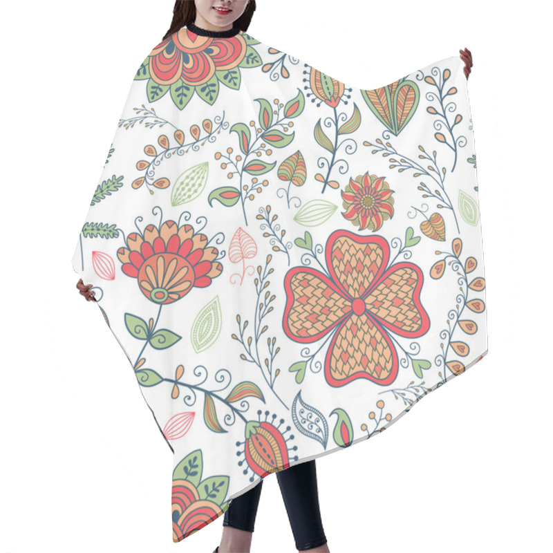 Personality  Seamless Floral  Pattern Hair Cutting Cape