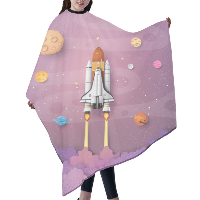 Personality  Space Shuttle Taking Off On A Mission Hair Cutting Cape