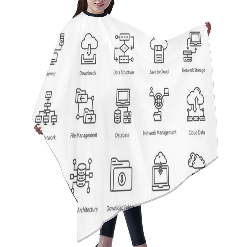 Personality  Programming Line Icons Pack  Hair Cutting Cape