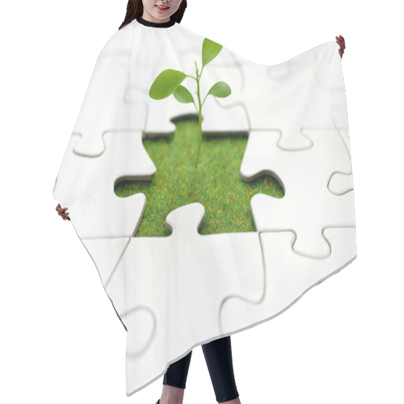 Personality  Plant Jigsaw Hair Cutting Cape