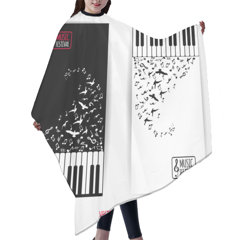 Personality  Various Music Notes Background Hair Cutting Cape