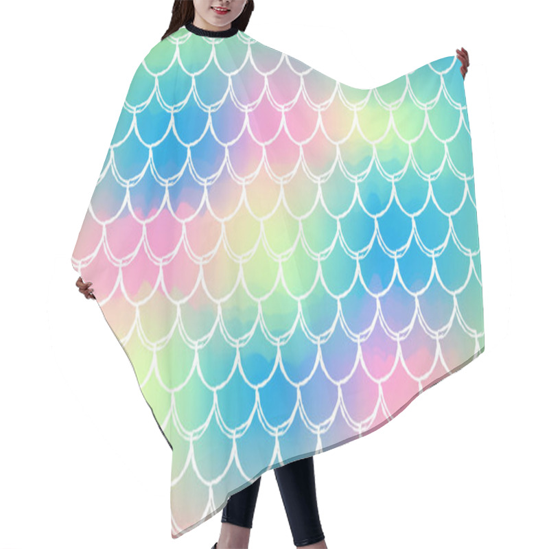 Personality  Fish Scale And Mermaid Background Hair Cutting Cape