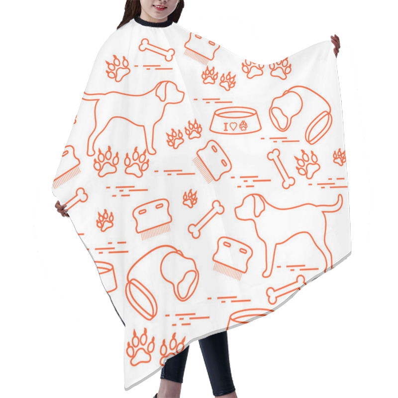 Personality  Cute Vector Illustration Goods To Care For Dogs Arranged In A Ci Hair Cutting Cape