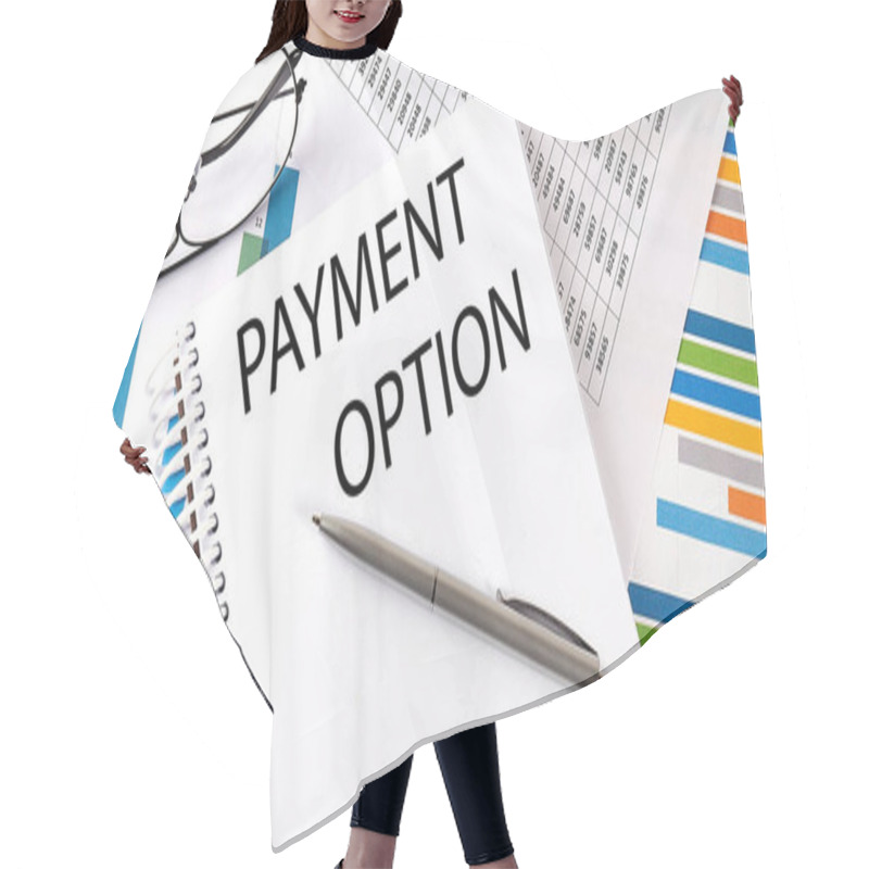 Personality  Notebook With Text PAYMENT OPTION . Diagram And White Background,Business Hair Cutting Cape