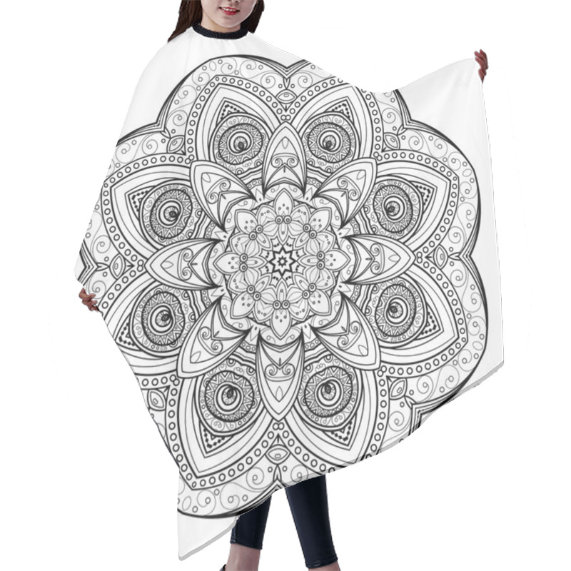 Personality  Beautiful Deco Black Mandala Hair Cutting Cape