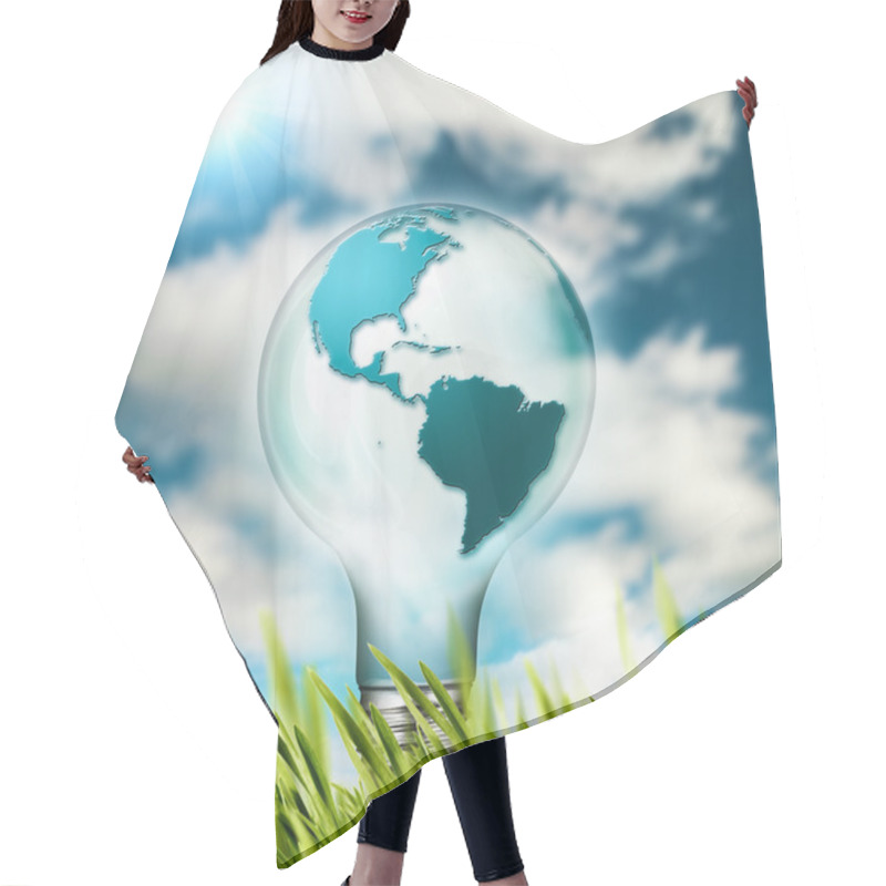 Personality  Eco Concept. Renewable Energy Hair Cutting Cape