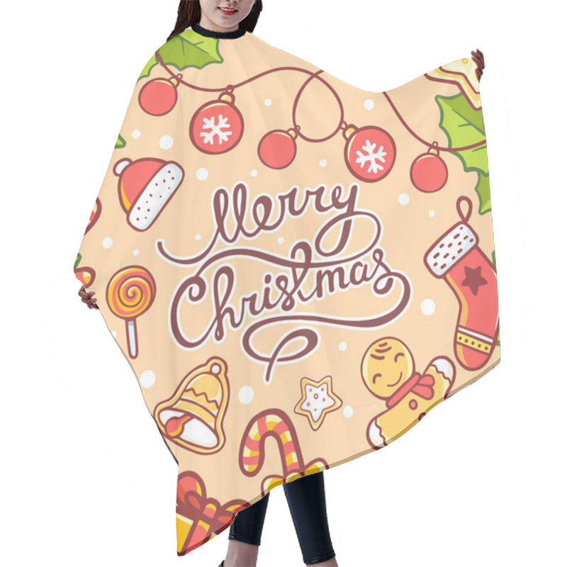 Personality  Christmas Greeting Card Hair Cutting Cape