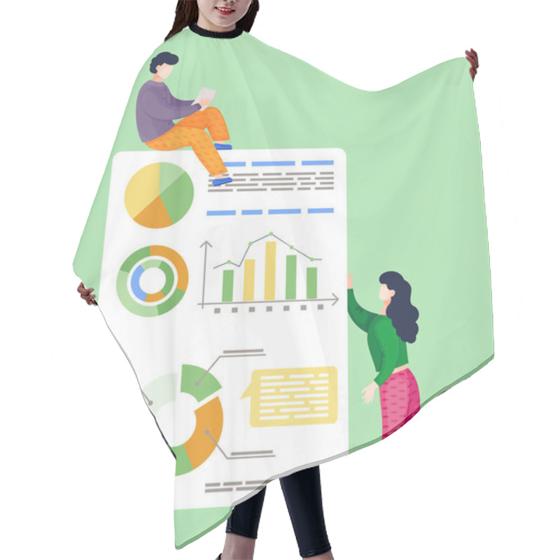 Personality  Bar Chart And Pie Chart Illustration, Researching Data, Analysis, Monitoring, Financial Statistic Hair Cutting Cape