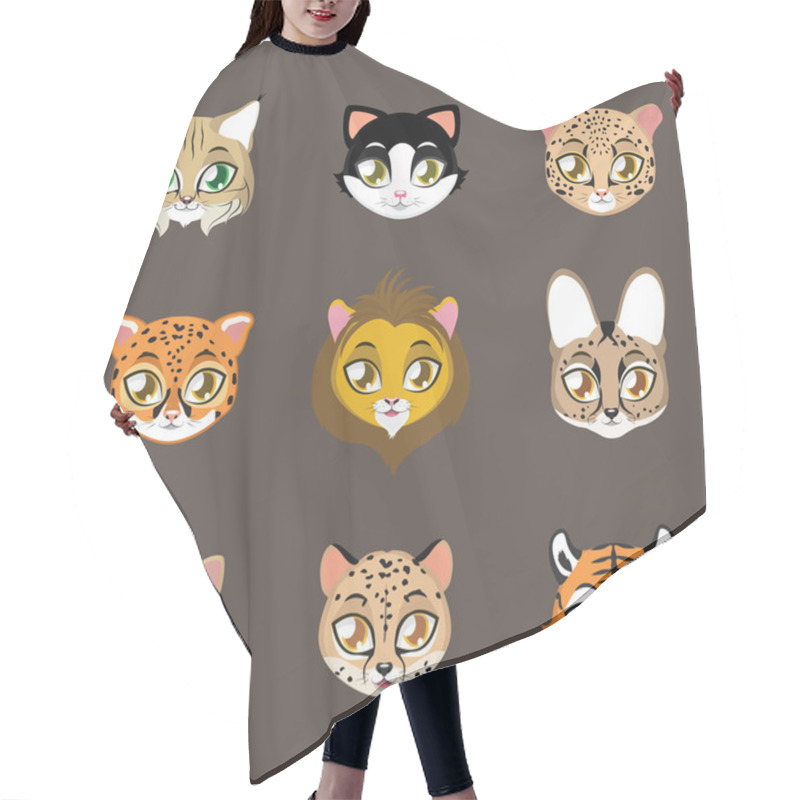 Personality  Collection Of Cute Feline Portraits Hair Cutting Cape