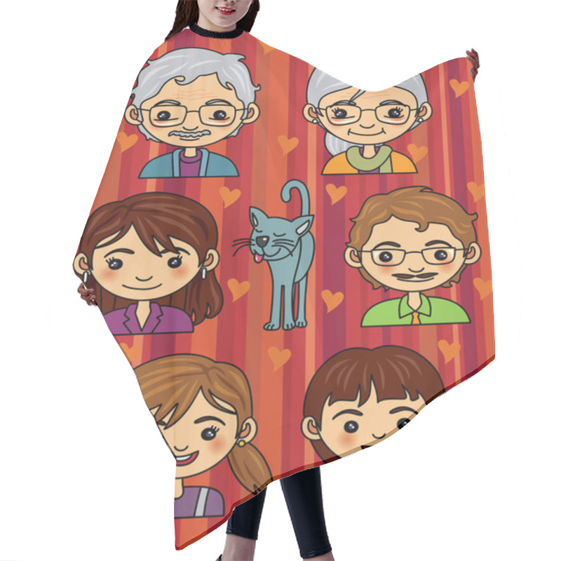 Personality  Happy Family Hair Cutting Cape