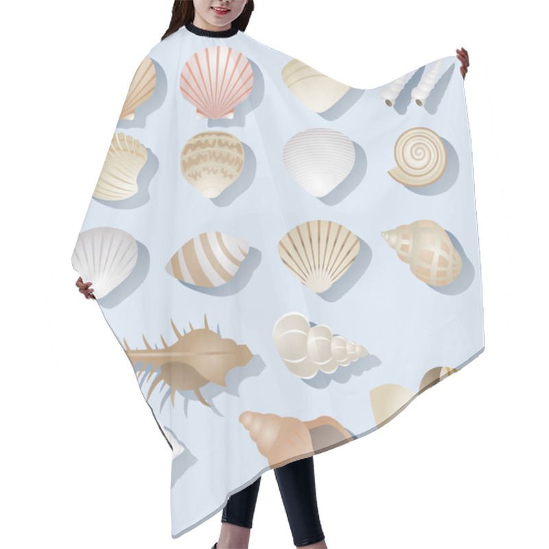 Personality  Sea Shell Objects Set Hair Cutting Cape