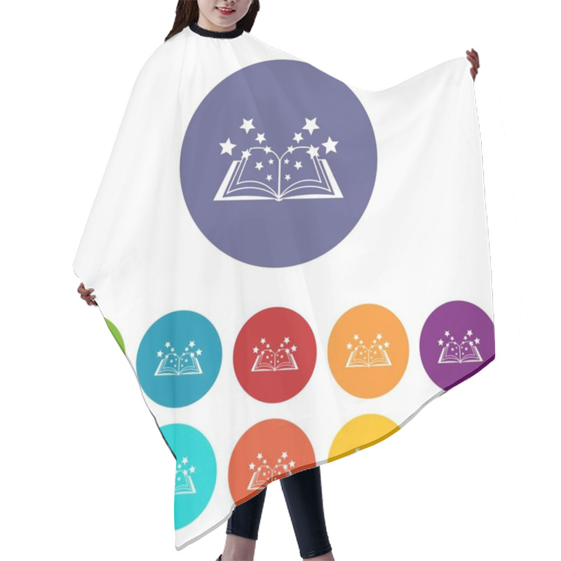 Personality  Magic Book Set Icons Hair Cutting Cape