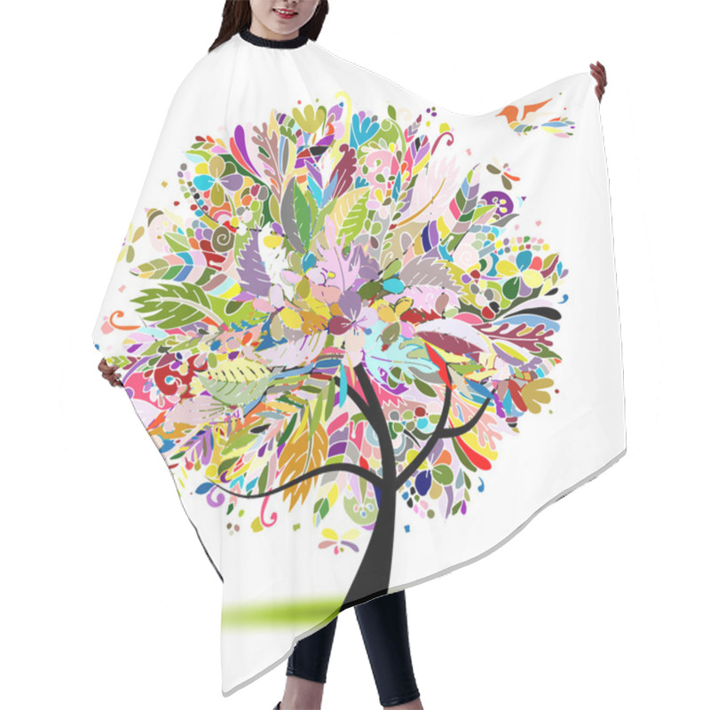 Personality  Tropical Floral Tree For Your Design Hair Cutting Cape