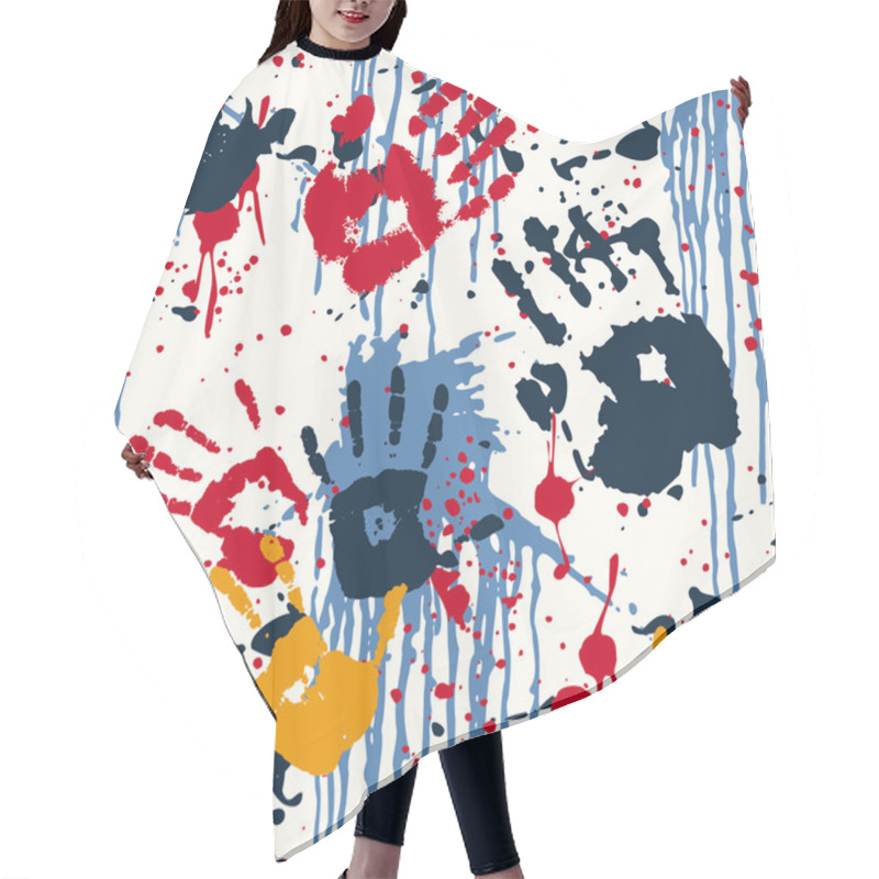 Personality  Hand Prints And Blots Hair Cutting Cape