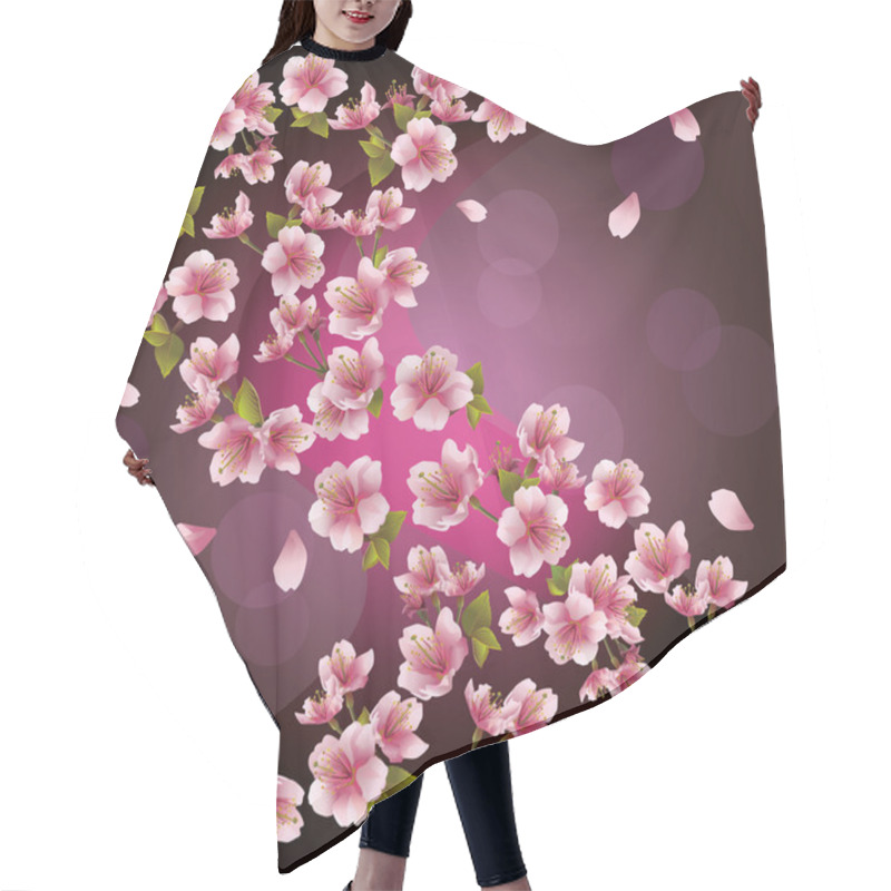 Personality  Background With Sakura - Japanese Cherry Tree, Vector Hair Cutting Cape