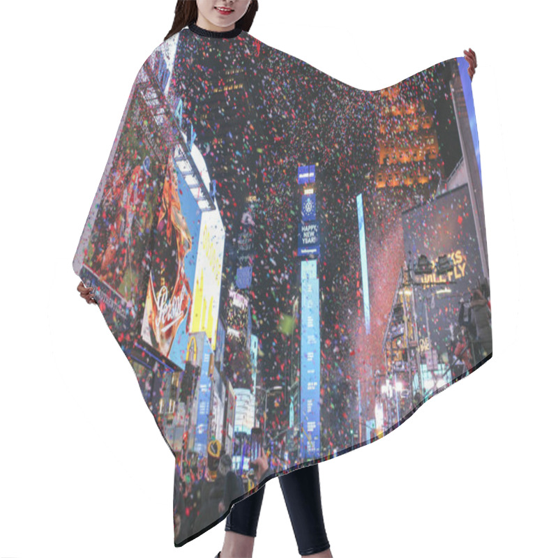 Personality  Celebrating The New Year In The Square In New York Hair Cutting Cape