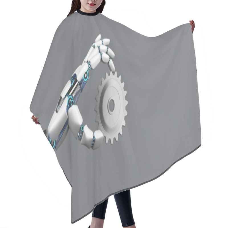 Personality  Robot Hand Gear Wheel Hair Cutting Cape