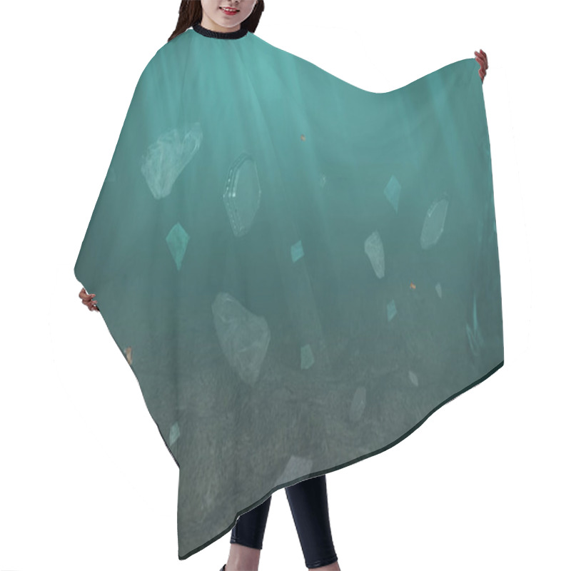 Personality  Plastic Submerged In The Sea Concept Hair Cutting Cape