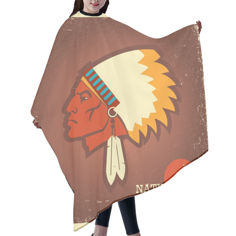 Personality  Native American Man Portrait Hair Cutting Cape