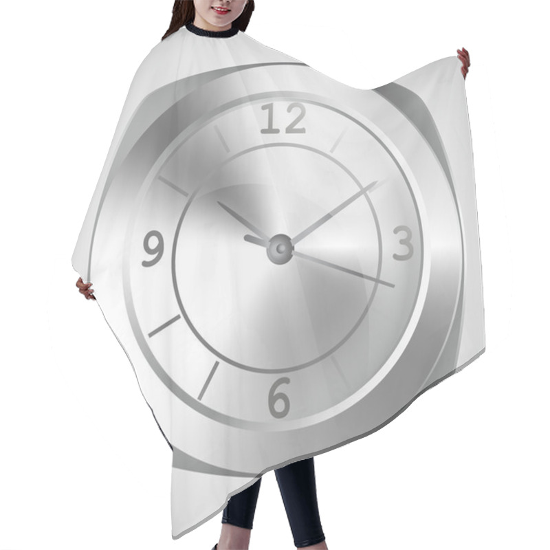 Personality  Wall Clock. Vector Illustration. Hair Cutting Cape