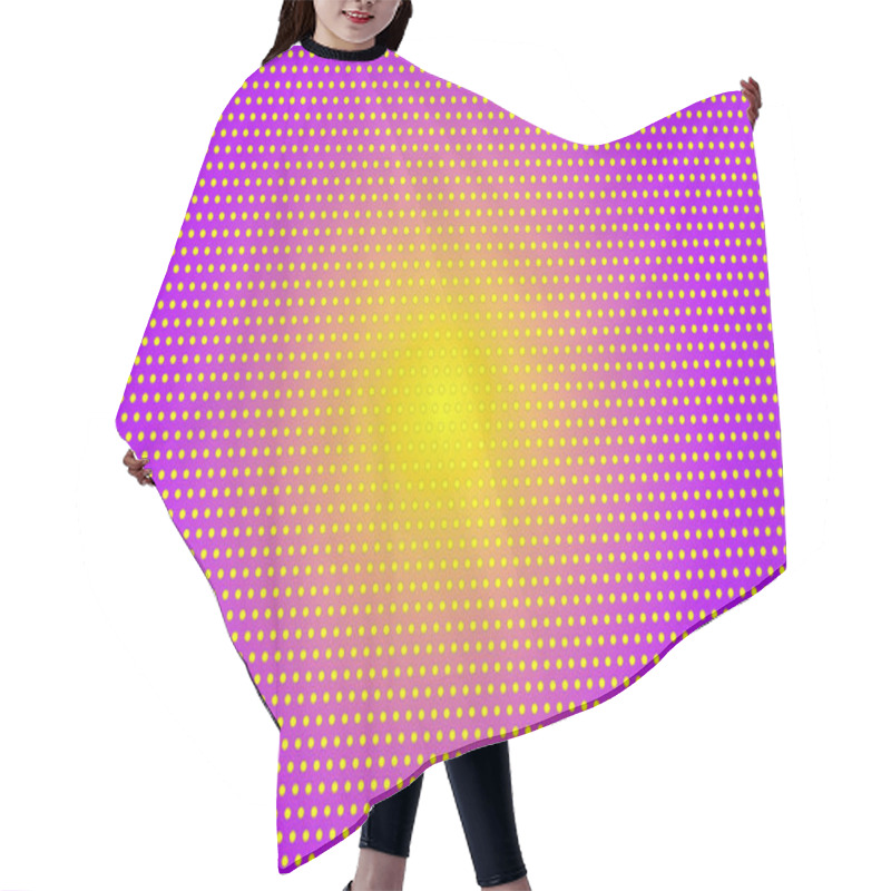 Personality  Violet-yellow-dotted-popart-background Hair Cutting Cape