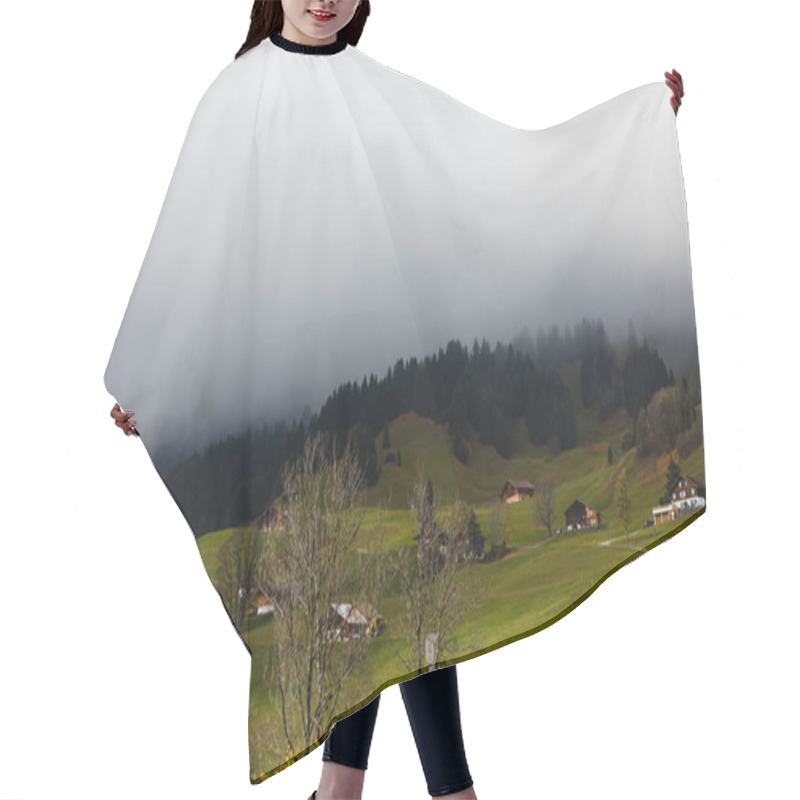 Personality  Cloudy Landscape In High Snowy Mountains Hair Cutting Cape