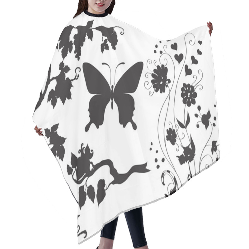 Personality  Set Of Insects And Plants Hair Cutting Cape