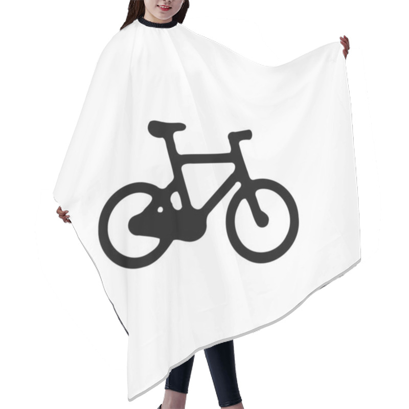 Personality  Simple Black Bicycle Icon Design Vector Illustration On White Background Hair Cutting Cape