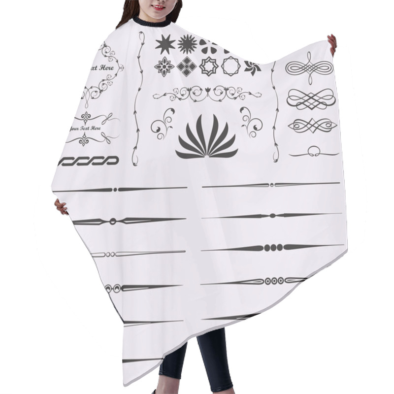 Personality  Calligraphic Design Elements Hair Cutting Cape