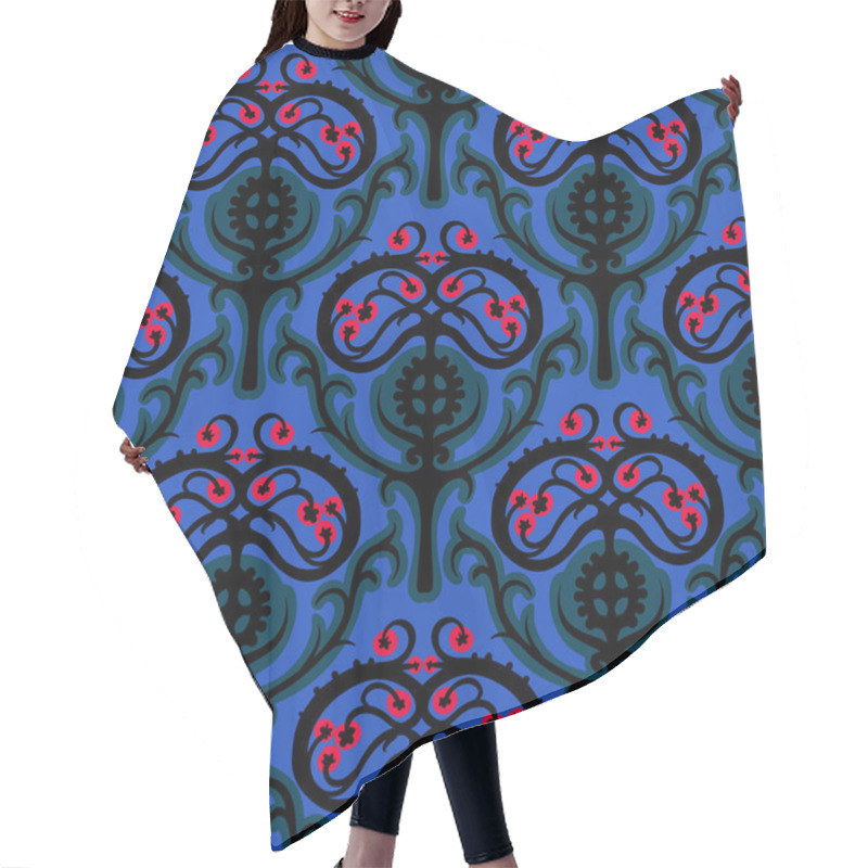 Personality  Suzani, Vector Ethnic Pattern With Kazakh Motifs Hair Cutting Cape