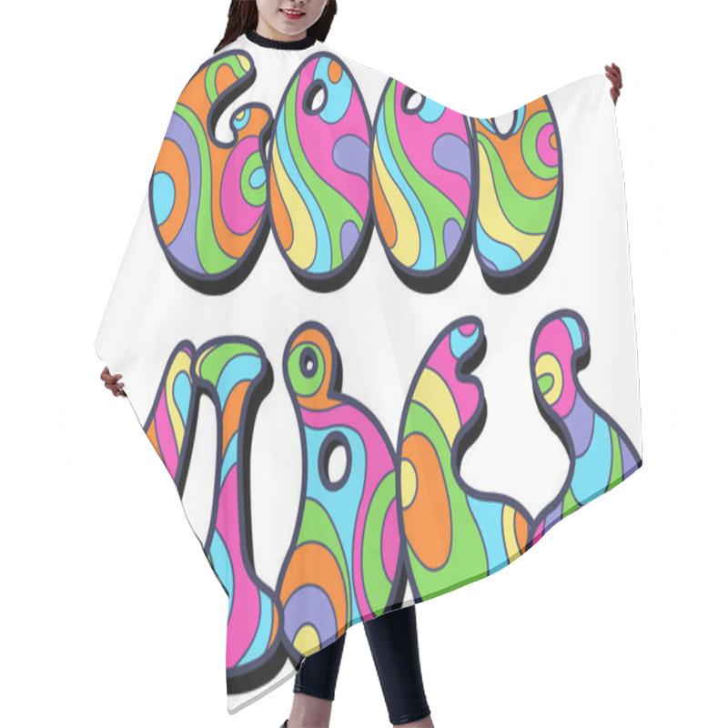 Personality  Good Vibes Retro Lettering  Hair Cutting Cape