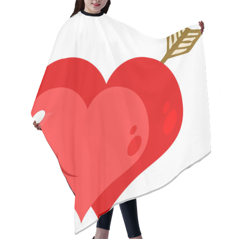 Personality  Perforated Two Heart With Arrow Hair Cutting Cape