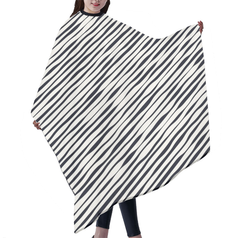 Personality  Slanted Wavy Lines. Modern, Minimal Vector Pattern Hair Cutting Cape