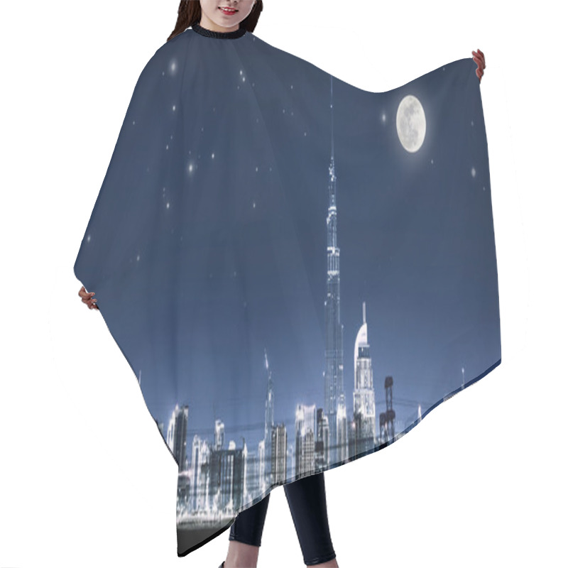 Personality  Dubai Night Cityscape Hair Cutting Cape