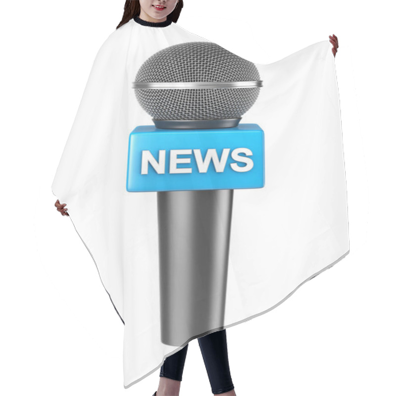 Personality  Microphone News Isolated Hair Cutting Cape