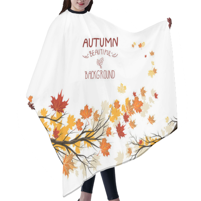 Personality  Autumn Branches With Leaves Hair Cutting Cape