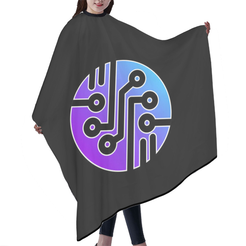 Personality  Bio Sensor Blue Gradient Vector Icon Hair Cutting Cape