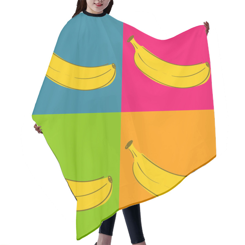 Personality  Four Yellow Pop Art Banana Hair Cutting Cape