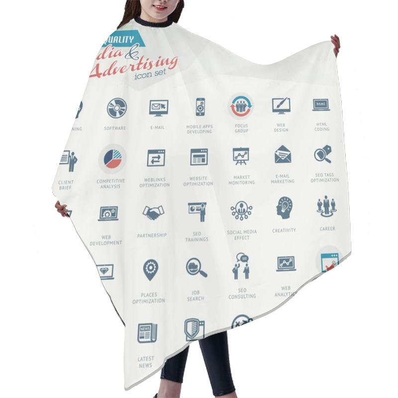 Personality  Media And Advertising Icon Set Hair Cutting Cape